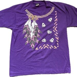 Vintage Single Stitch Fruit of the Loom Southwestern BearPurple Short Sleeve Tee